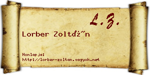 Lorber Zoltán névjegykártya